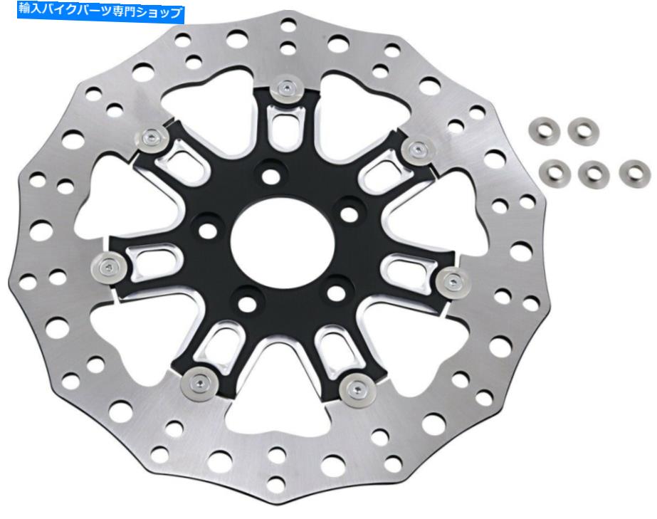 front brake rotor 7バルブ輪郭フローティングフロントブレーキローター300mmブラック33-10301-202 7-Valve Contour Floating Front Brake Rotor 300mm Black 33-10301-202 For Harley【並行輸入品】