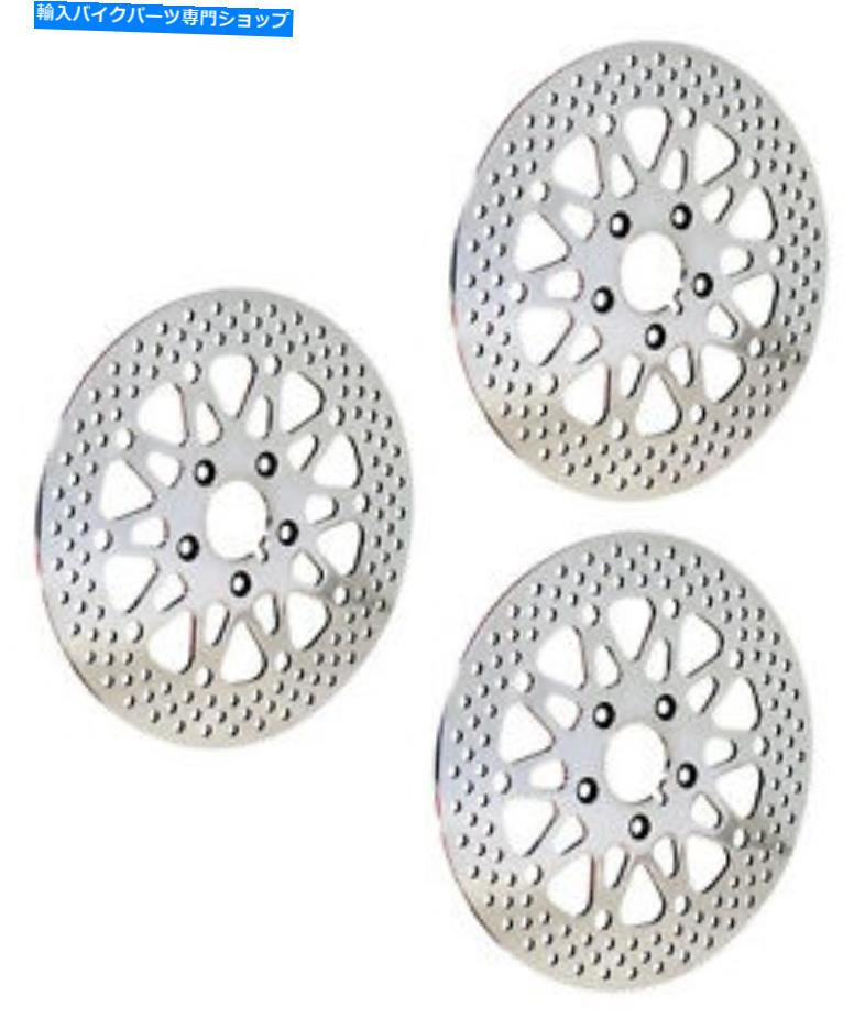 front brake rotor ウィルウッド00-12ハーレーダビッドソンフロント（2）＆リア（1）オートバイブレーキローター、サテン WILWOOD 00-12 HARLEY DAVIDSON FRONT (2) & REAR (1) MOTORCYCLE BRAKE ROTORS,SATIN【並行輸入品】