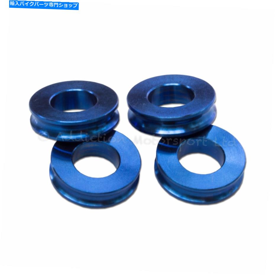 Brake Caliper ドゥカティモンスター1200Sの5mmブルーチタンスペーサー、1200Rラジアルブレーキキャリパー 5mm Blue Titanium Spacers for Ducati Monster 1200S, 1200R Radial Brake Calipers【並行輸入品】