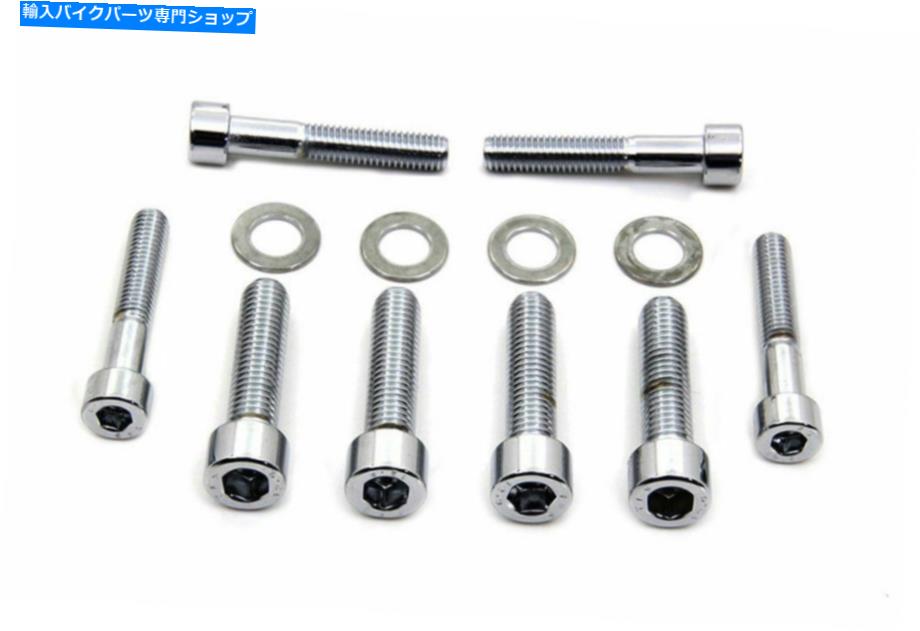 Brake Caliper クロムアレンヘッドマウントボルトキットフロントブレーキキャリパー08+ハーレーソフトアイルダイナ Chrome Allen Head Mounting Bolt Kit Front Brake Caliper 08+ Harley Softail Dyna【並行輸入品】