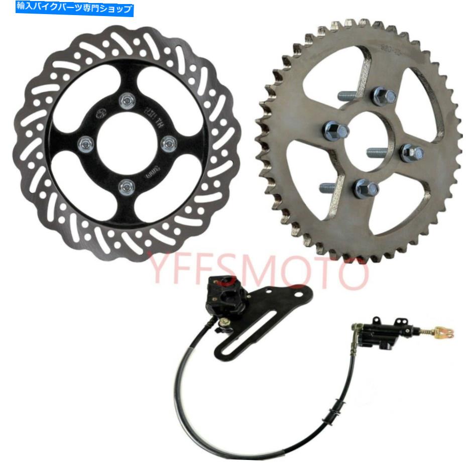 Brake Caliper CRF100 KLX140L KX100用のリアブレーキアセンブリとディスクローター＆520チェーンスプロケット Rear Brake Assembly & Disc Rotor & 520 Chain Sprocket For CRF100 KLX140L KX100【並行輸入品】