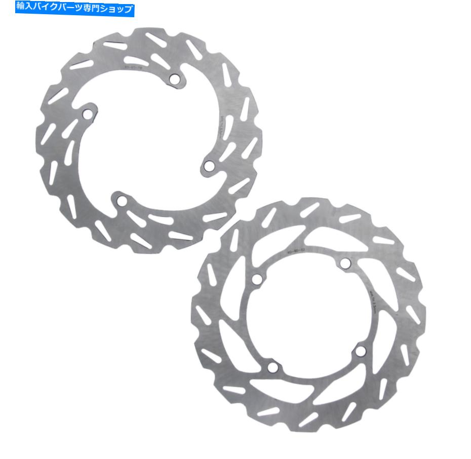 Brake Shoes ブレーキローターディスクフィットスズキRMZ450 RM -Z450 2006-2016フロントおよびリアリプティド Brake Rotor Discs fit Suzuki RMZ450 RM-Z450 2006 - 2016 Front and Rear RipTide【並行輸入品】