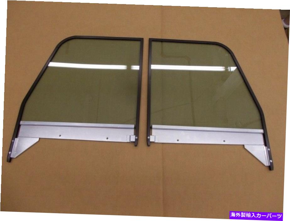 ガラス ドアグラスシボレーGMCピックアップ1960 1961 1962 1963左右緑色のフレーム Door Glass Chevy GMC Pickup 1960 1961 1962 1963 Left Right Green in Black Frames【並行輸入品】