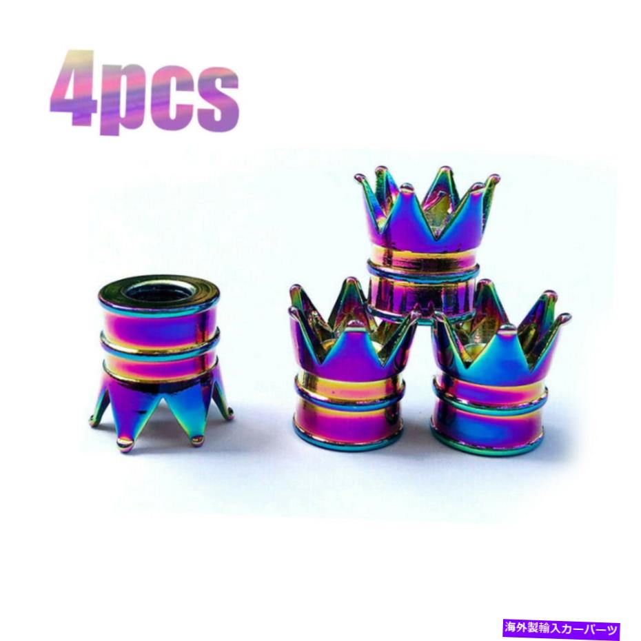 rear wheel tire cover 4PCSネオンカラークラウンカータイヤエアバルブステムホイールスクリューキャップカバーアクセサリ 4pcs Neon Color Crown Car Tire Air Valve Stem Wheel Screw Caps Cover Accessories【並行輸入品】