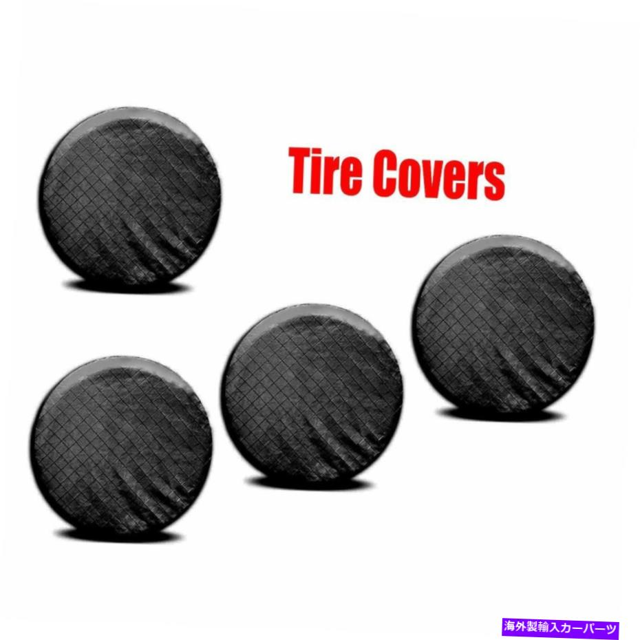 rear wheel tire cover 4PCSブラックタイヤカバーホイール保護ガードヘビーデューティ防水タイヤカバーセット％ 4pcs Black Tire Cover Wheel Protect Guard Heavy Duty Waterproof Tire Cover Set%【並行輸入品】