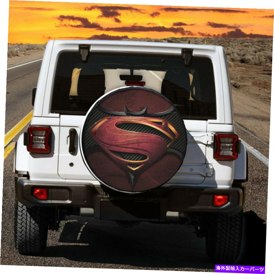 rear wheel tire cover 17スーパーマンのスペアタイヤホイールカバーSUVカーキャンパートレーラーギフト用のユニバーサル 17 in Super-Man Spare Tire Wheel Cover Universal for SUV Car Camper Trailer Gift【並行輸入品】