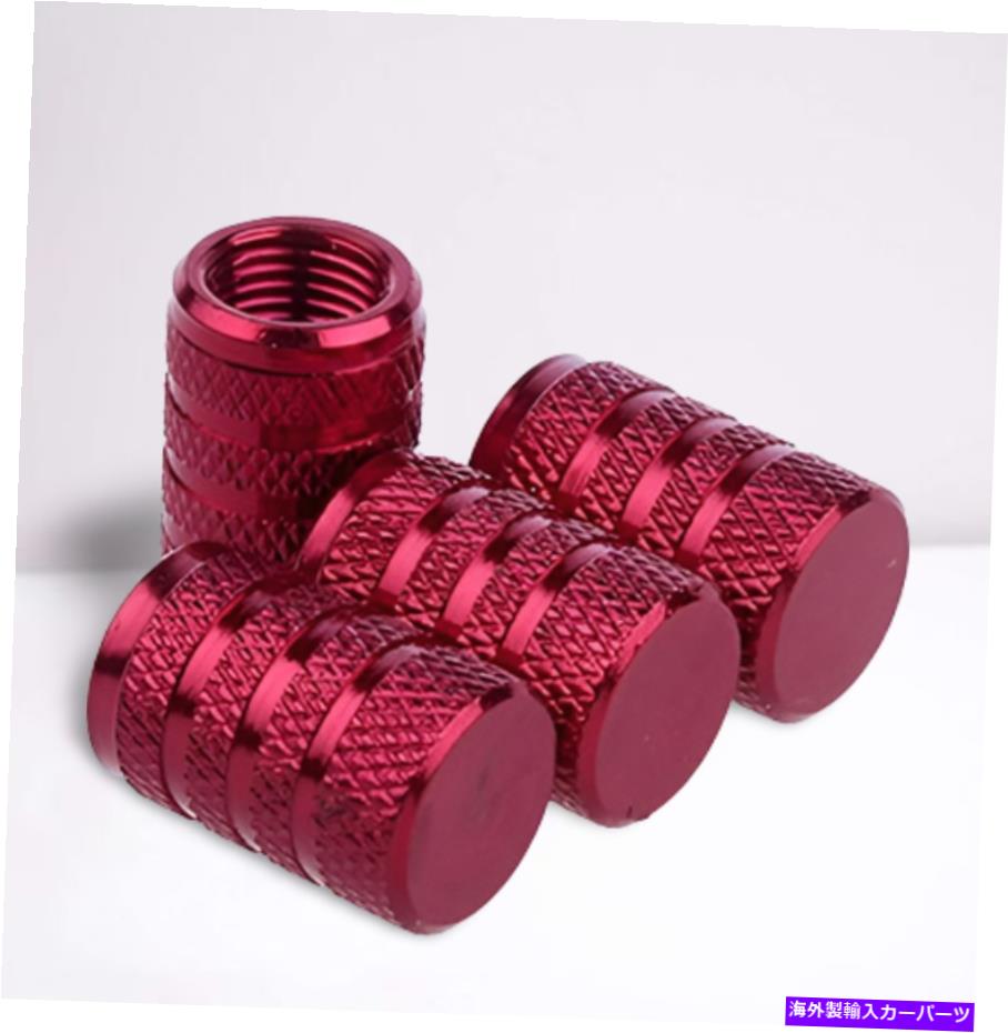 rear wheel tire cover 4PCSレッドホイールタイヤバルブキャップステムエアキャップエアポートカバーユニバーサル 4pcs Red Wheel Tire Valve Caps Stems Air Caps Air Port Covers Universal【並行輸入品】