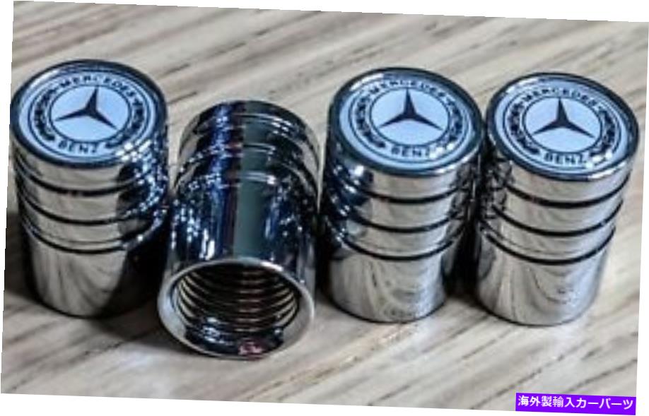 rear wheel tire cover クロムホイールタイヤバルブエアステムキャップメルセデスベンツ4PCのダストカバー Chrome Wheel Tire Valve Air Stem Caps Dust Covers for Mercedes-Benz 4pcs【並行輸入品】