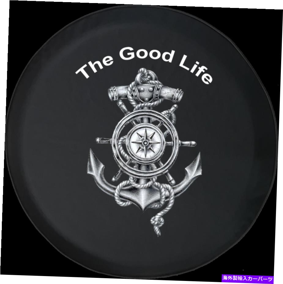 rear wheel tire cover スペアタイヤカバーグッドライフアンカーホイールコンパス海岸船員JKアクセサリー Spare Tire Cover Good Life Anchor Wheel Compass Nautical Sailor JK Accessories【並行輸入品】