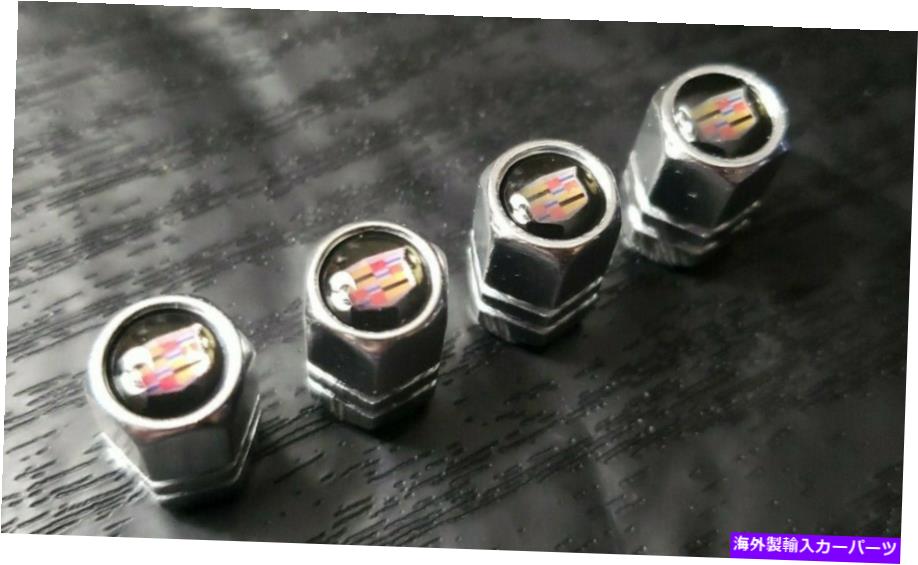 rear wheel tire cover 4xメタルカーホイールタイヤバルブステムキャップダストカバーキャデラックのスタイリングロゴ 4x Metal Car Wheel Tire Valve Stems Caps Dust Covers Styling Logo For Cadillac【並行輸入品】