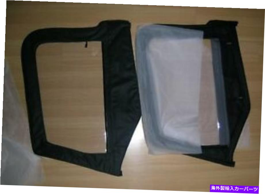 幌 1997-2006ジープラングラーTJソフトトップトップフロントドアウィンドウペアブラック 1997-2006 Jeep Wrangler TJ Soft Top Front Upper Door Windows Pair in Black【並行輸入品】|Us Custom Parts Shop USDM