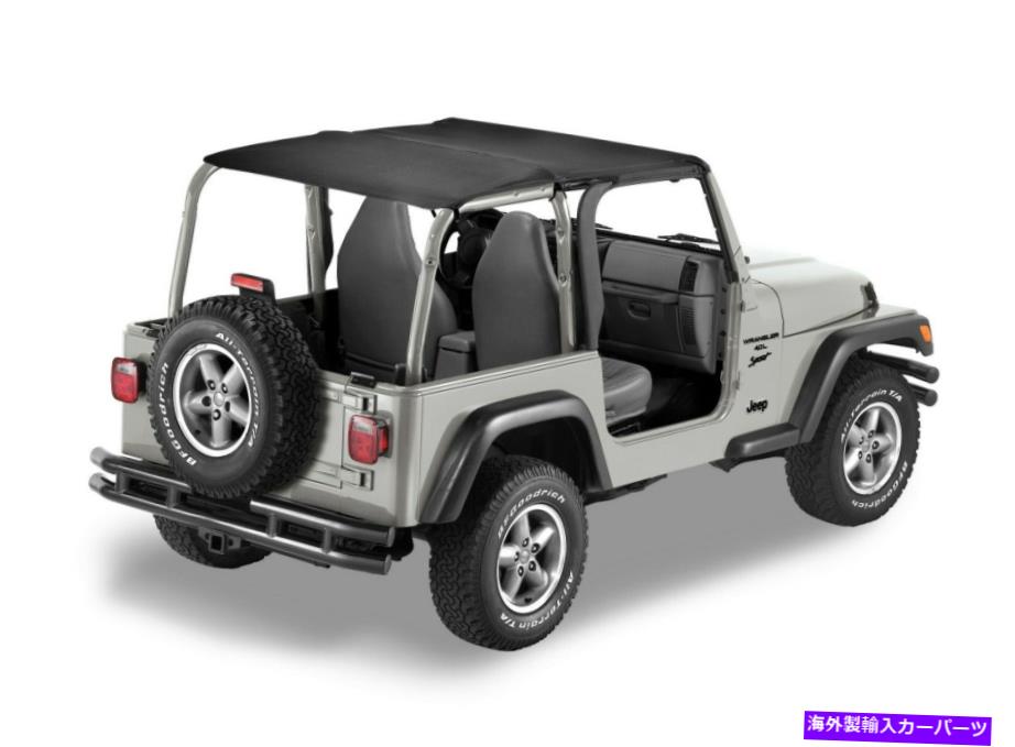 幌 Bestop Header Safariは、Wrangler TJ用のビキニのトップブラックデニムを拡張しました。 52531-15 Bestop Header Safari Extended Bikini Top-Black Denim, for Wrangler TJ; 52531-15【並行輸入品】