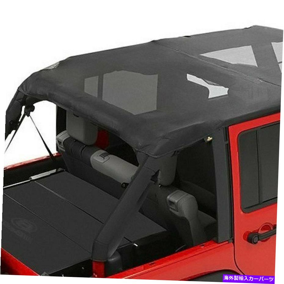 幌 Jeep Wrangler 07-09 Bestopヘッダービキニサファリスタイルブラックソフトトップ For Jeep Wrangler 07-09 Bestop Header Bikini Safari Style Black Soft Top【並行輸入品】