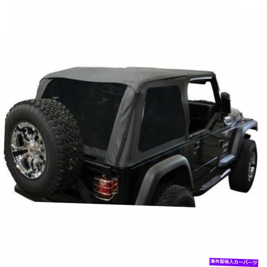 幌 新しい109735ジープラングラーTJ 97-06ソフトトップフレームレスボウレスセールクロスブラック New 109735 Jeep Wrangler tj 97-06 Soft top Frameless Bowless Sailcloth Black【並行輸入品】
