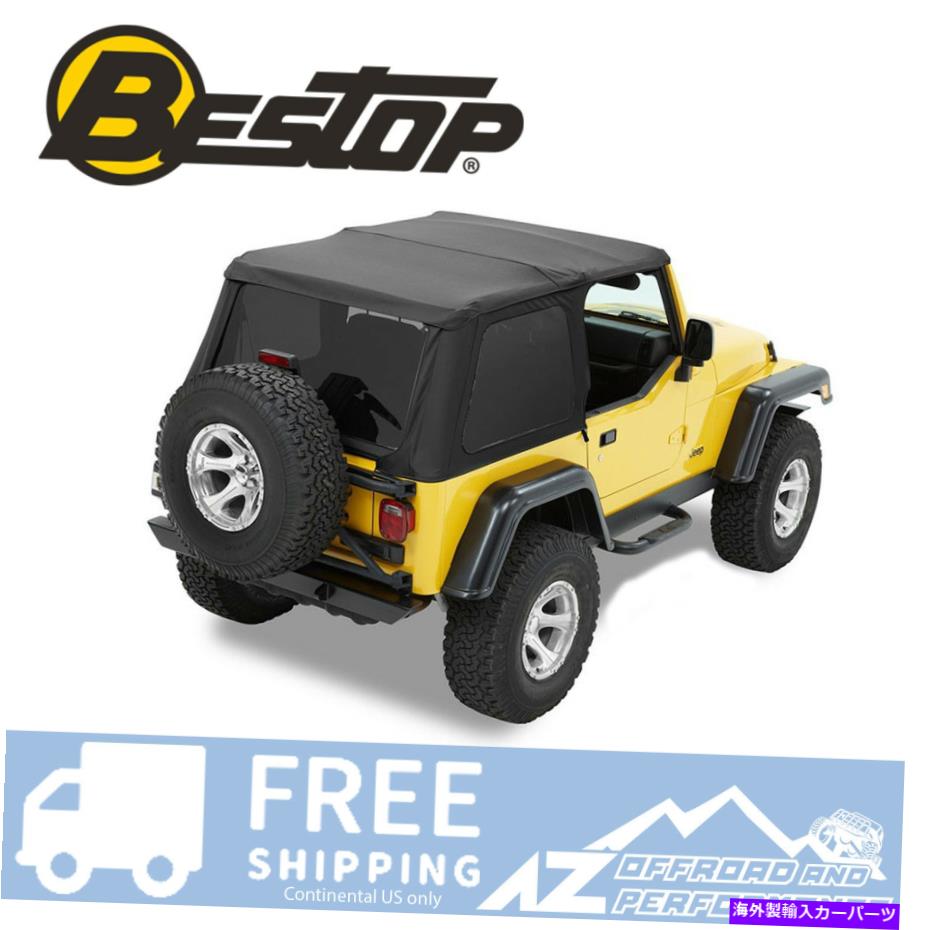 幌 BESTOP TREKTOP NXソフトトップ-97-06ジープラングラーTJのブラックデニムドアなしドア Bestop Trektop NX Soft Top - Black Denim No Doors For 97-06 Jeep Wrangler TJ【並行輸入品】