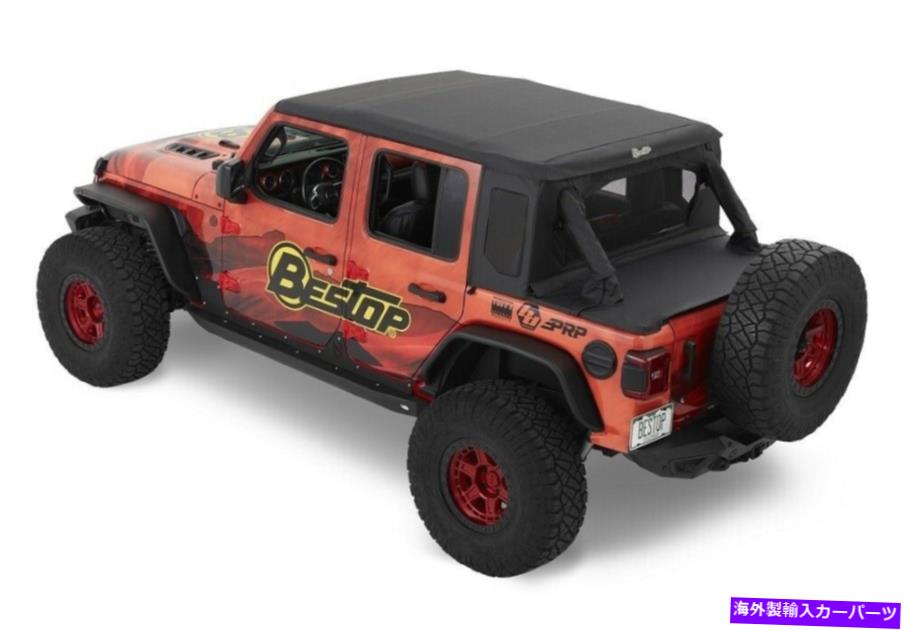 幌 Bestop Trektop Halftop Soft Top-Black Twill、Jeep JL 4dr。 53902-17 Bestop TrekTop HalfTop Soft Top-Black Twill, for Jeep JL 4dr.; 53902-17【並行輸入品】