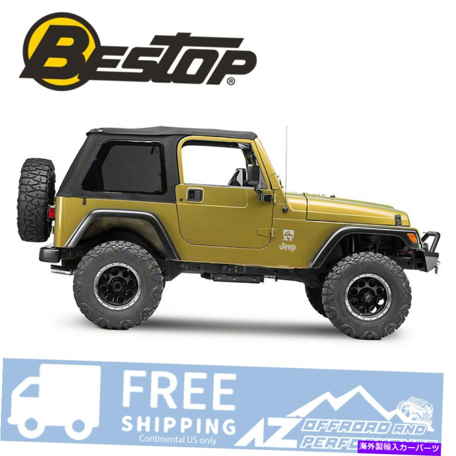幌 BESTOP TREKTOP NX BLACK TWILL TINT WINDOWS 97-06 Jeep Wrangler TJのドアなし Bestop Trektop NX Black Twill Tint Windows No Doors For 97-06 Jeep Wrangler TJ【並行輸入品】