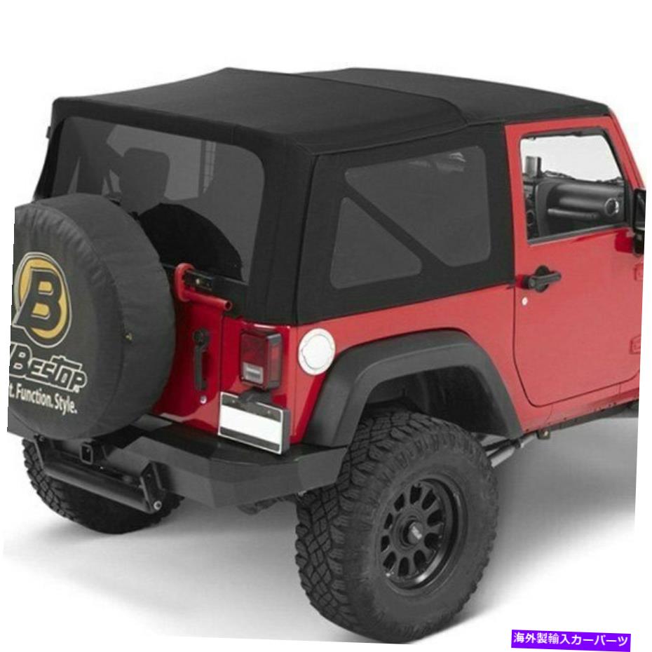 幌 Jeep Wrangler 07-09 Bestopの交換 - 工場のハードウェア用ブラックソフトトップ For Jeep Wrangler 07-09 Bestop Replace-a-Top Black Soft Top for Factory Hardware【並行輸入品】