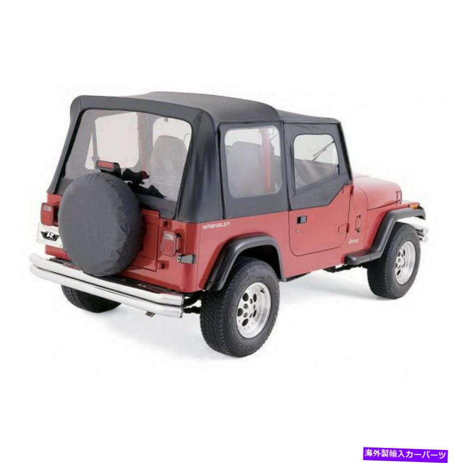 幌 ランパージ99615 88-95ラングラーYJのブラックデニム交換ソフトトップのセット Rampage 99615 Set of Black Denim Replacement Soft Top for 88-95 Wrangler YJ【並行輸入品】