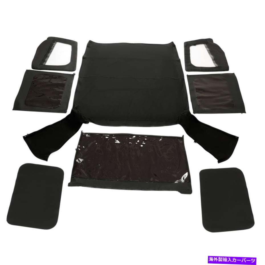 幌 88-95のソフトトップジープラングラーYJハーフドアキャンバスブラック交換9870215 Soft Top For 88-95 Jeep Wrangler YJ For Half Doors Canvas Black Replace 9870215【並行輸入品】