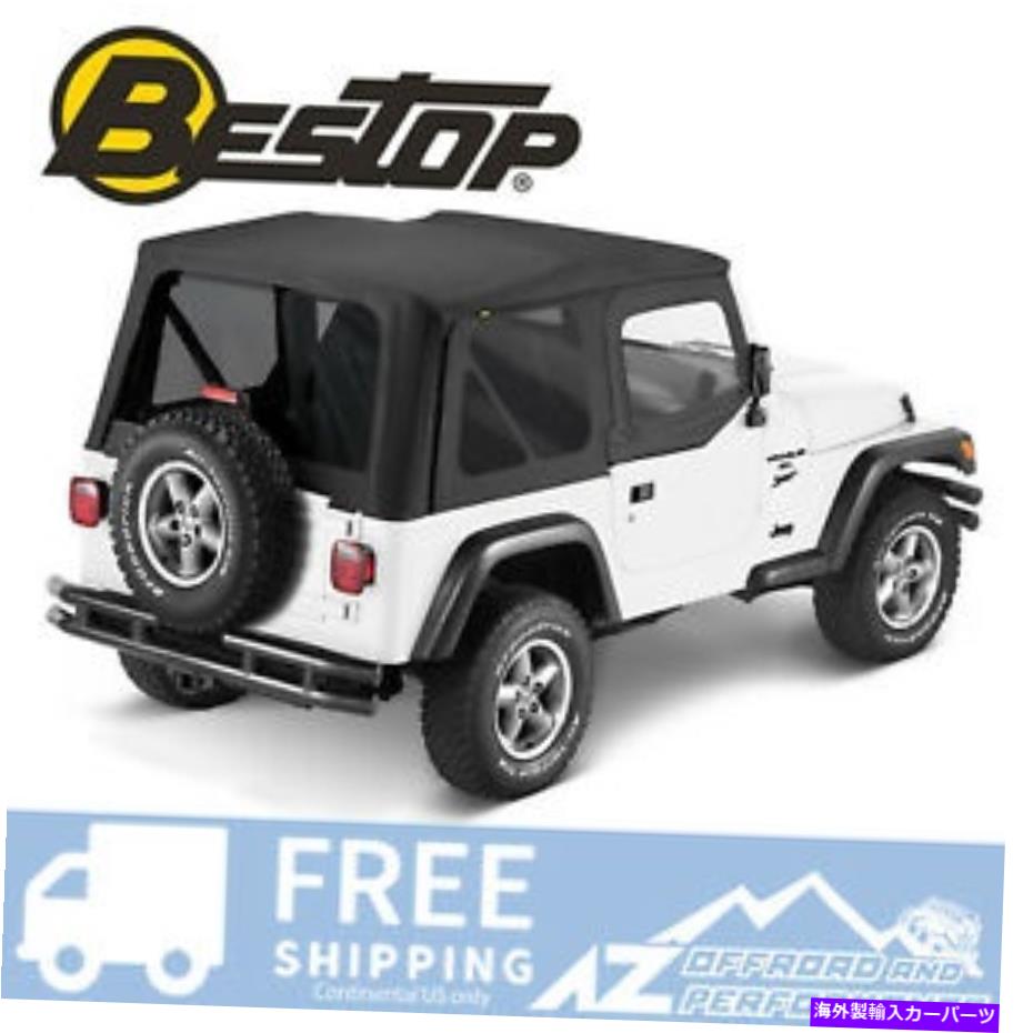 幌 Bestop Sailcloth 97-02ラングラーTJの上半分のドアの色合いの黒いクラッシュを交換する Bestop Sailcloth Replace A Top Half Door Tint Black Crush For 97-02 Wrangler TJ【並行輸入品】｜Us Custom Parts Shop USDM
