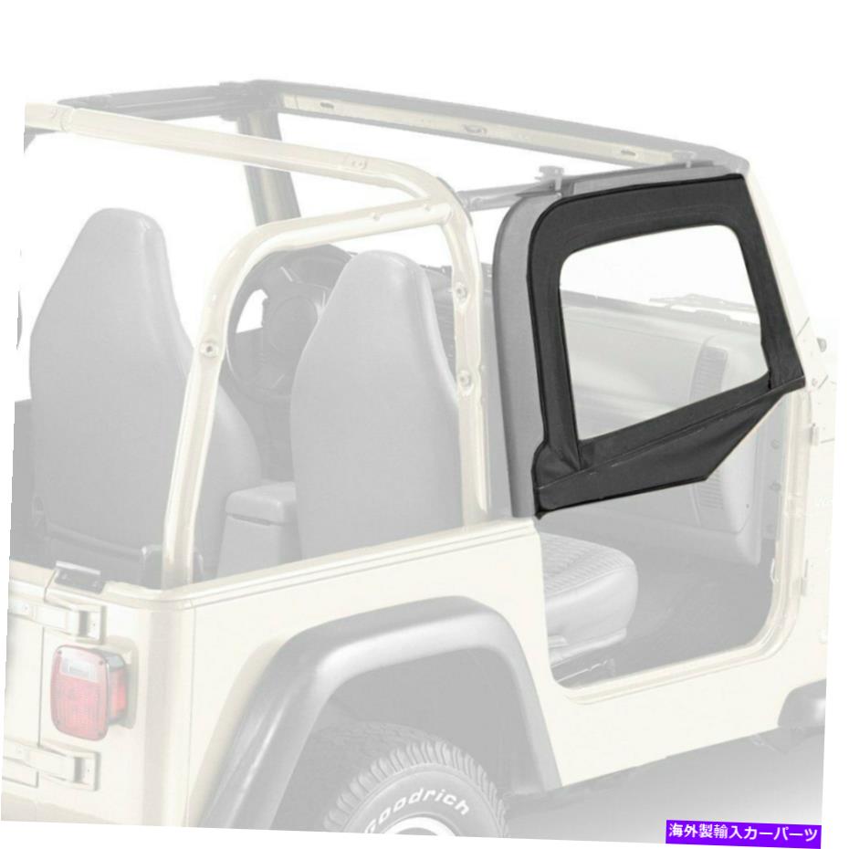 幌 Jeep Wrangler 97-06 Bestop 51790-15ブラックデニム生地上半分ドアセット For Jeep Wrangler 97-06 Bestop 51790-15 Black Denim Fabric Upper Half-Door Set【並行輸入品】
