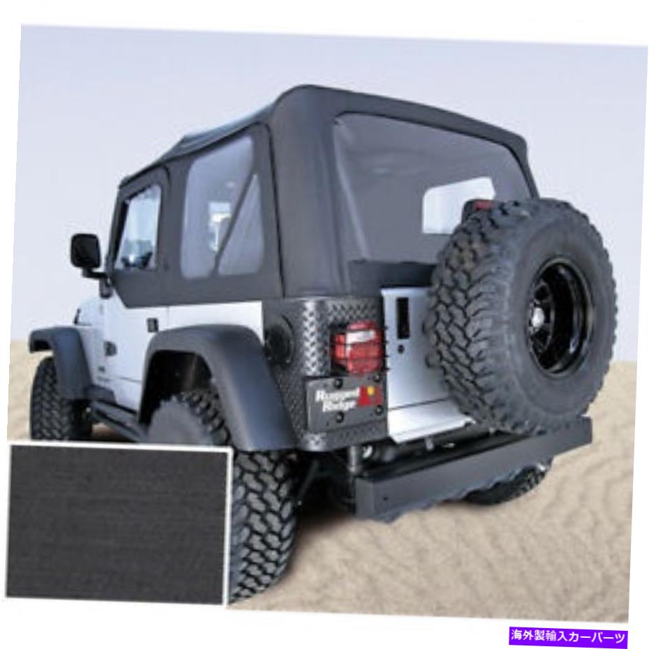 幌 ジープラングラーTJ 97-02ブラックデニムトップス柔らかいドアスキン13703.15 Fits Jeep Wrangler TJ 97-02 Black Denim Tops Soft with Doors Skins 13703.15【並行輸入品】