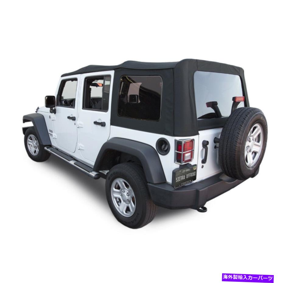 幌 ジープラングラー4博士JKソフトトップ、2010-2017、色付き窓、黒い帆船 Jeep Wrangler 4 DR JK Soft Top, 2010-2017, Tinted Windows, Black Sailcloth【並行輸入品】