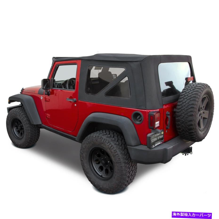 幌 ジープラングラーJKソフトトップ、2007-09、プレスポリッシュウィンドウ、ブラックツイルキャンバス Jeep Wrangler JK Soft Top, 2007-09, Press Polish Windows, Black Twill Canvas【並行輸入品】|Us Custom Parts Shop USDM