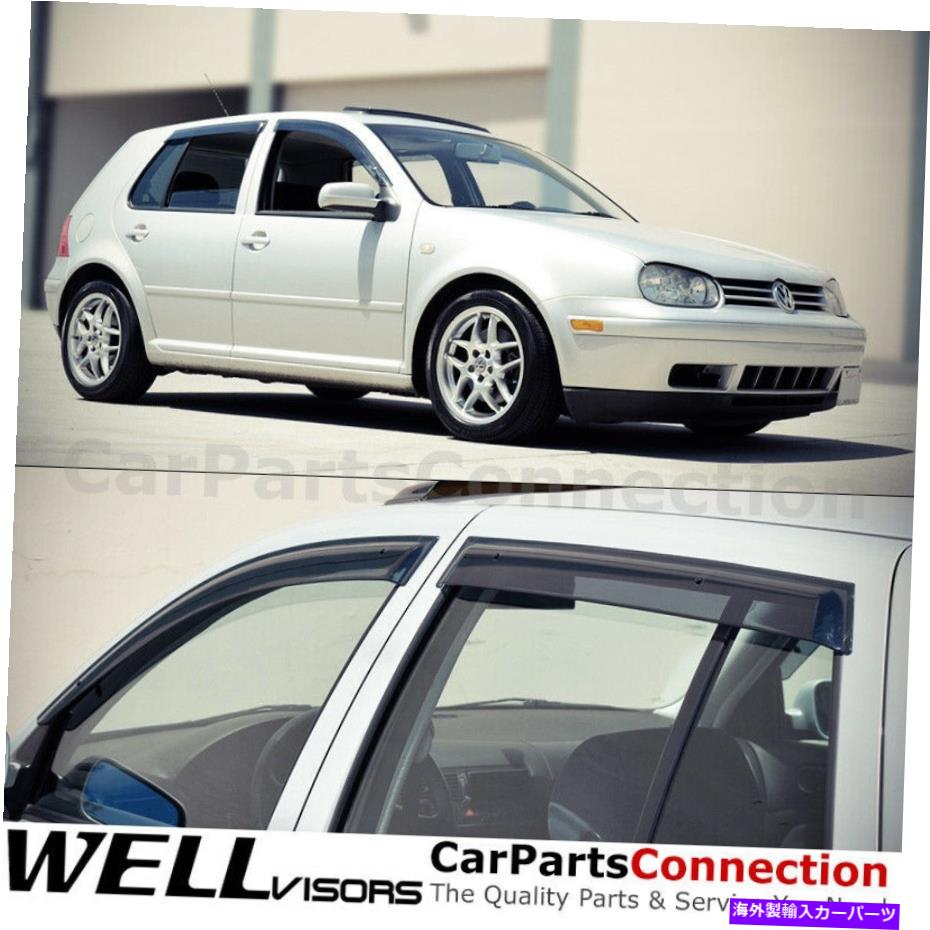ウィンドウバイザー WELLVISORS WINDOW SIDE VISOR 99-05フォルクスワーゲンゴルフMK4ハッチバックディフレクター WellVisors Window Side Visor 99-05 For Volkswagen Golf MK4 Hatchback Deflectors【並行輸入品】