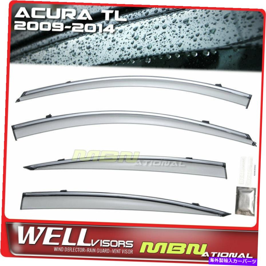 ウィンドウバイザー Wellvisors Rain Sun Wind Deflectors Sedan for Acura TL 09-14ウィンドウバイザーChrome Wellvisors Rain Sun Wind Deflectors Sedan For Acura TL 09-14 Window Visor Chrome【並行輸入品】