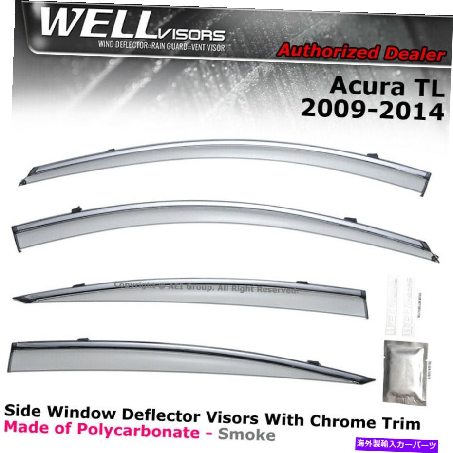 ウィンドウバイザー Acura TL 09-14 SEDAN SIDE CLIPのWELLVISORS CHROMEのサイドクリップ WELLvisors For Acura TL 09-14 Sedan Side Clip on Window Visors Chrome【並行輸入品】