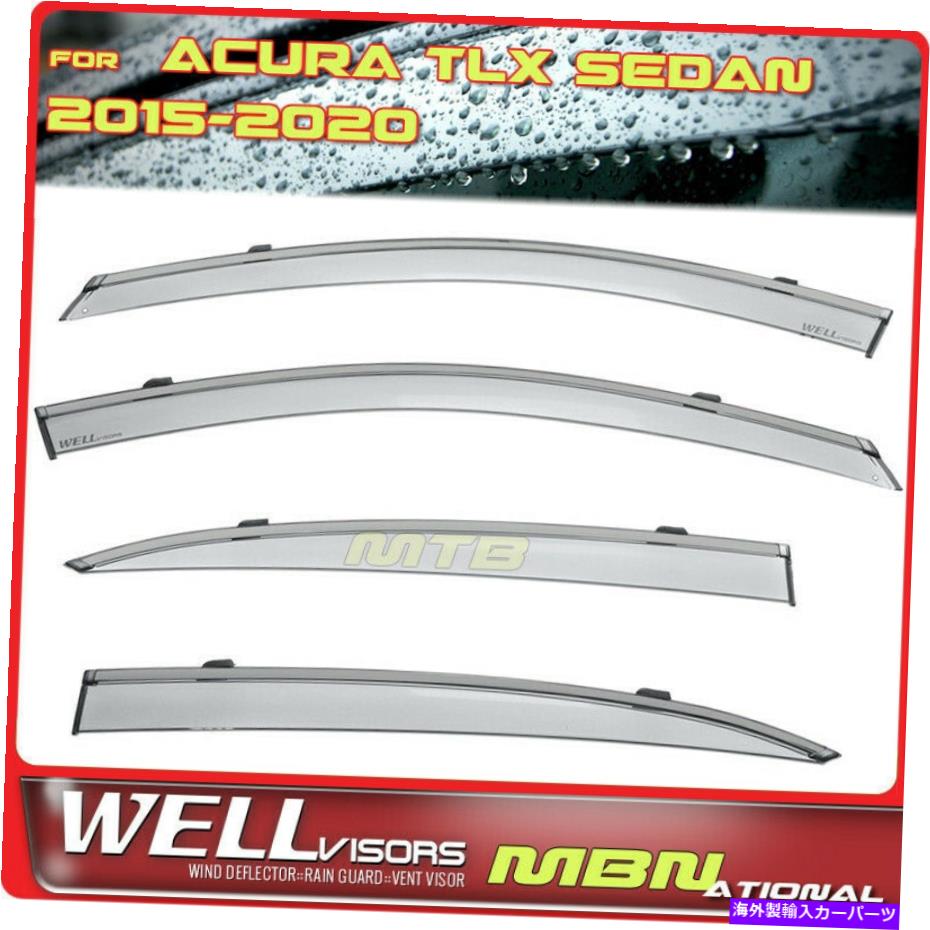 ウィンドウバイザー 15-20 ACURA TLXセダン4DウィンドウバイザーブラックのためのWellVisors Rain Guard Deflectors Wellvisors Rain Guard Deflectors For 15-20 Acura TLX Sedan 4D Window Visor Black【並行輸入品】