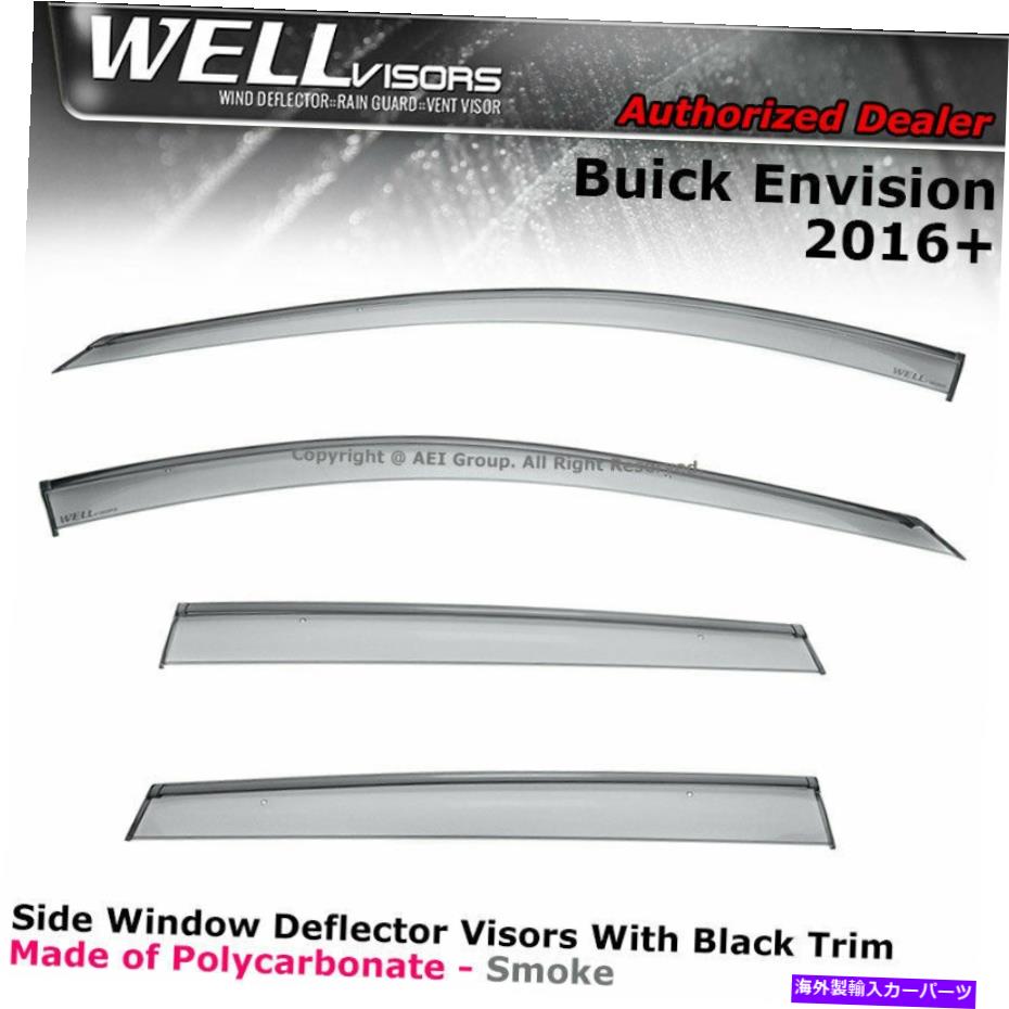 ウィンドウバイザー WellVisors Buick Envision 2016-2020サイドクリップオンウィンドウサイドバイザーの偏向者 WELLvisors Buick Envision 2016-2020 Side Clip on Window Side Visor Deflectors【並行輸入品】