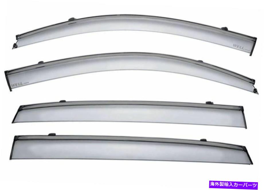 ウィンドウバイザー Wellvisorsウィンドウバイザー2014-2020 Acura MdxのDeflectors with Black Trim WellVisors Window Visors Deflectors for 2014-2020 Acura MDX with Black Trim【並行輸入品】