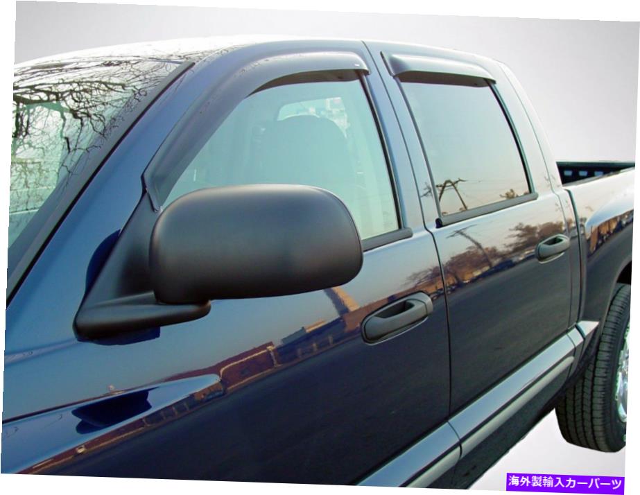 ウィンドウバイザー 2002年から2008年のダッジRAM 1500クアッドキャブのテープオンベントバイザー Tape-On Vent Visors for 2002 - 2008 Dodge Ram 1500 Quad Cab【並行輸入品】