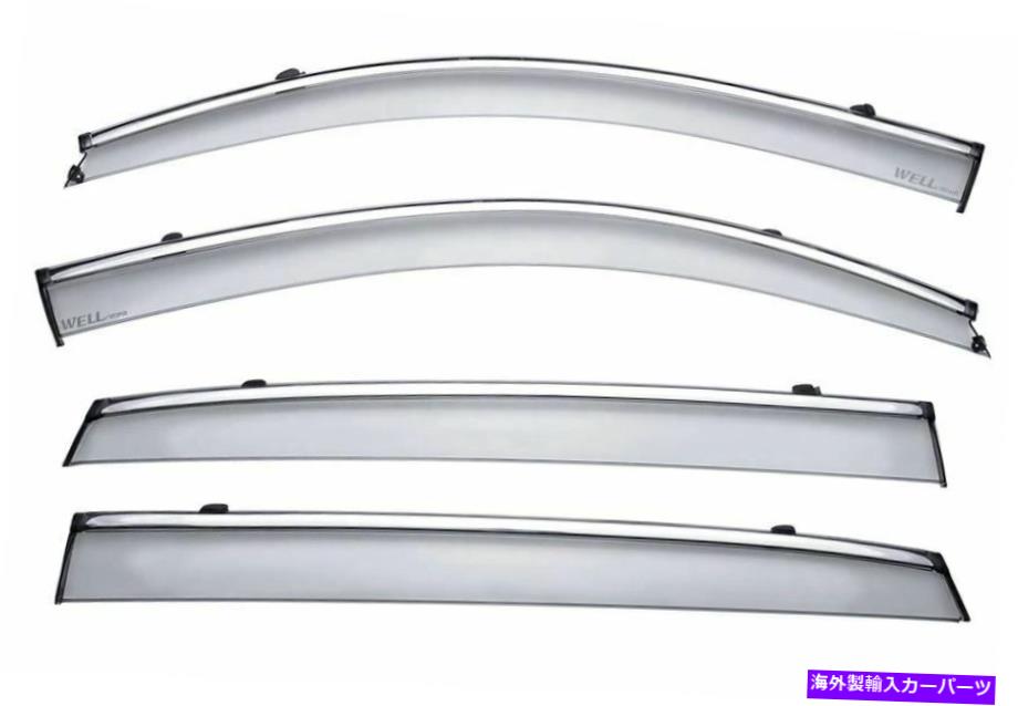 ウィンドウバイザー Wellvisorsウィンドウバイザー2014-2020 ACURA MDXのクロムトリムのディフレクター WellVisors Window Visors Deflectors for 2014-2020 Acura MDX with Chrome Trim【並行輸入品】