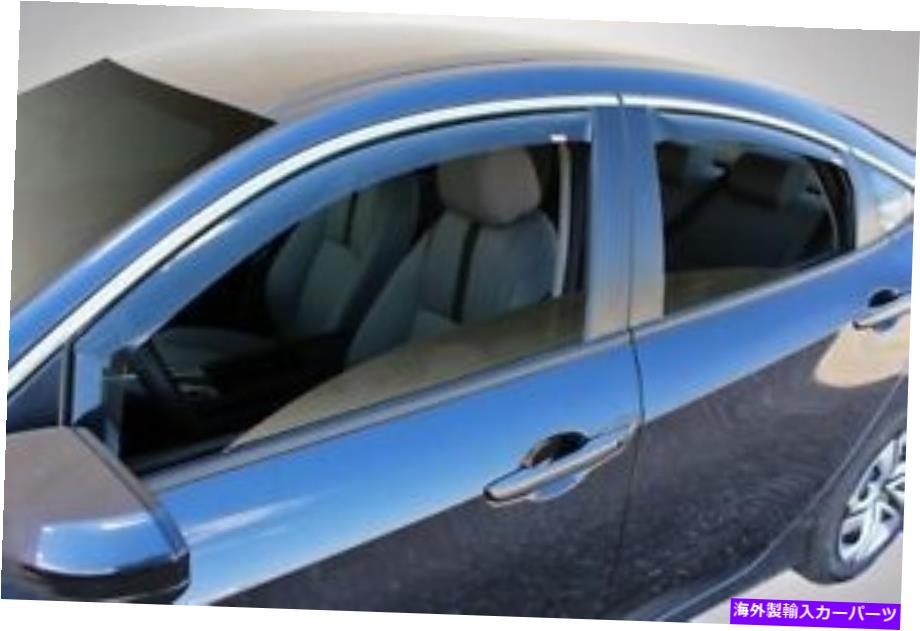 ウィンドウバイザー 2016年から2019年のホンダシビックのチャンネル換気バイザー In-Channel Vent Visors for 2016 - 2019 Honda Civic【並行輸入品】