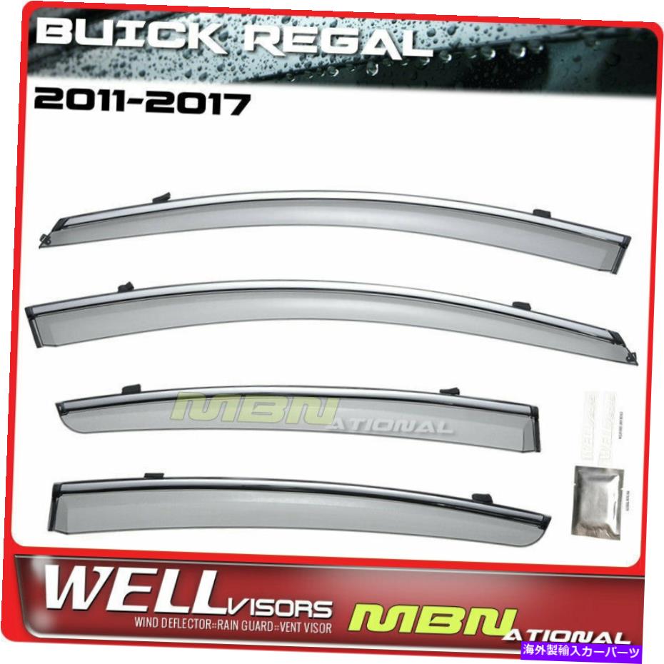 ウィンドウバイザー Wellvisors Rain Sun Wind Deflectors Buick Regal 11-17ウィンドウバイザーChrome Wellvisors Rain Sun Wind Deflectors Buick Regal 11-17 Window Visors Chrome【並行輸入品】