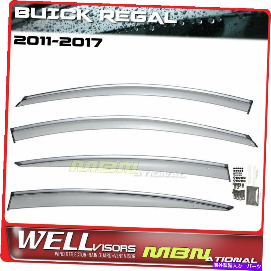 ウィンドウバイザー Wellvisors Rain Sun Wind Deflectors Buick Regal 11-17ウィンドウバイザーChrome Wellvisors Rain Sun Wind Deflectors Buick Regal 11-17 Window Visors Chrome【並行輸入品】
