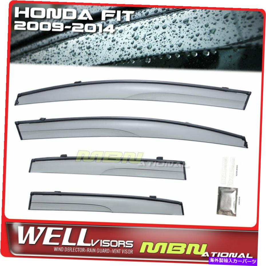 ウィンドウバイザー Wellvisors Rain Sun Wind Deflector for Honda Fit 09-14ウィンドウバイザー Wellvisors Rain Sun Wind Deflectors For Honda Fit 09-14 Window Visors【並行輸入品】