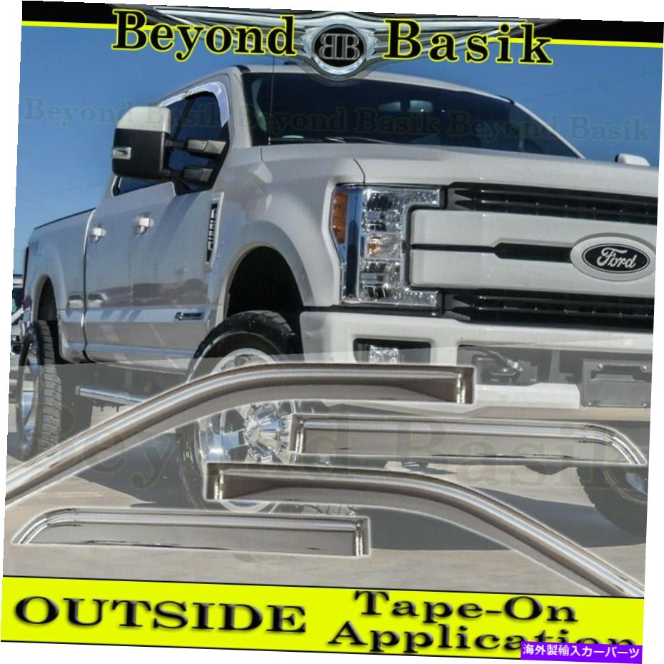 ウィンドウバイザー 2017-2022 FORD F250 F350 F450 F550 4DR CREW CAB CHROME DOOR DOOR WINDERS GUARDS 2017-2022 FORD F250 F350 F450 F550 4Dr Crew Cab CHROME Door Window Visors Guards【並行輸入品】 47,586円