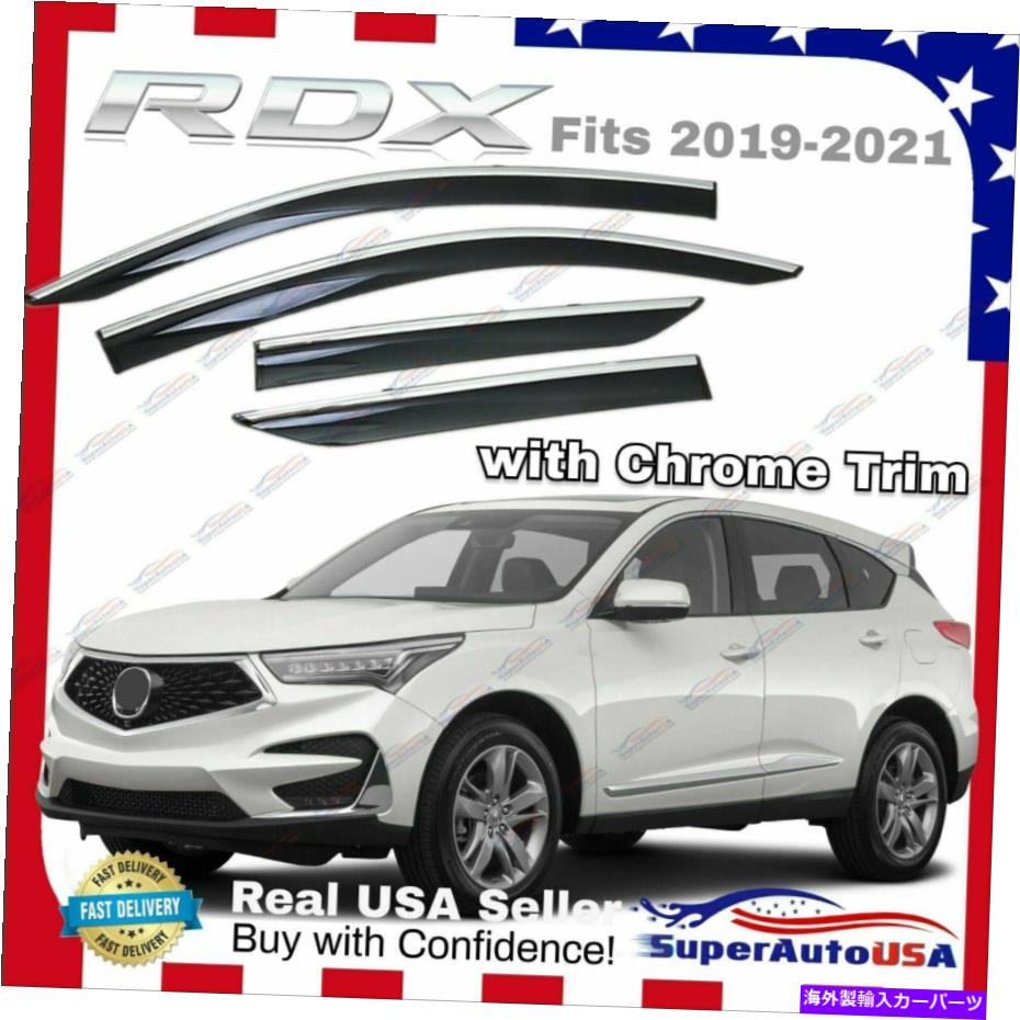 ウィンドウバイザー Acura RDX 2019-21 Chrome Trim Mirror Tinted Window Visor Rain Sun Guard Vent For Acura RDX 2019-21 Chrome Trim Mirror Tinted Window Visor Rain Sun Guard Vent【並行輸入品】 35,107円