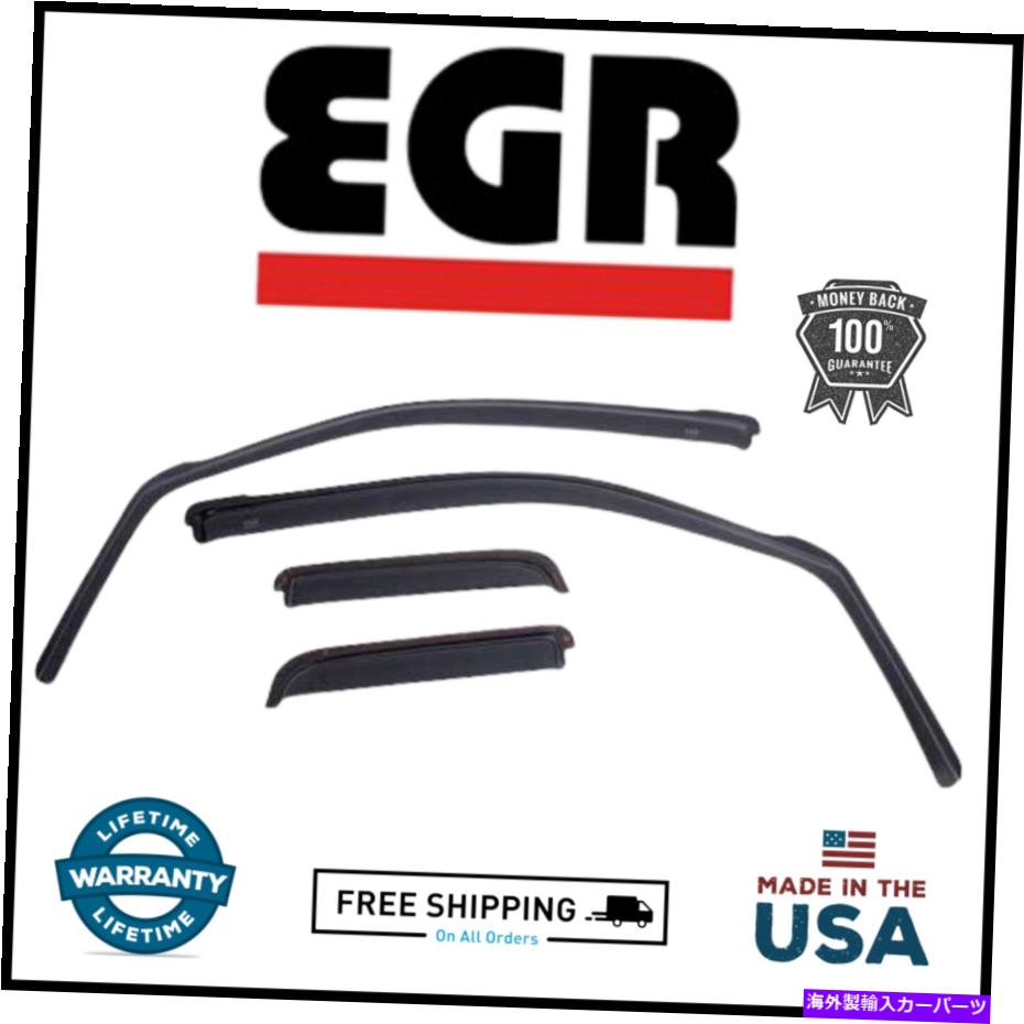 ウィンドウバイザー チャンネルウィンドウバイザーのEGRダークスモークフィット20-21シボレーGMC 2500 3500 HD EGR Dark Smoke In Channel Window Visor Fits 20-21 Chevy GMC 2500 3500 HD【並行輸入品】
