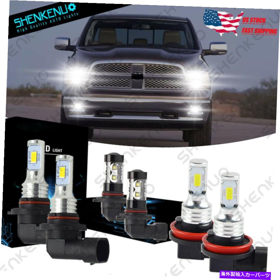 フォグライト Dodge Ram 1500 2010-2017 6000K LEDヘッドライトHI&LO Beam + Fog Ligh Bulb YHW For Dodge Ram 1500 2010-2017 6000K LED Headlight Hi&Lo Beam + Fog Light Bulb YHW【並行輸入品】