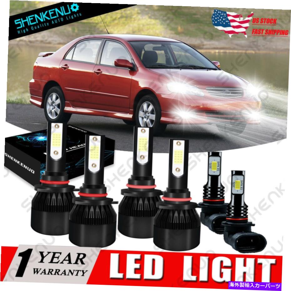 フォグライト トヨタカローラ2005 2006-2008 6000KコブLEDヘッドライトHI/LOビーム +フォグライト For Toyota Corolla 2005 2006-2008 6000K COB LED Headlight Hi/Lo Beam + Fog Light【並行輸入品】