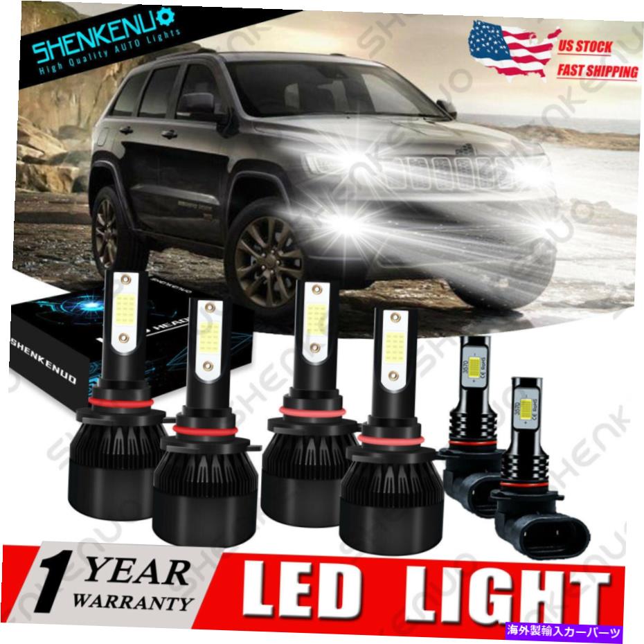 フォグライト ジープグランドチェロキー1999-2004 6000KコブLEDヘッドライトHI/LOビーム +フォグライト For Jeep Grand Cherokee 1999-2004 6000K COB LED Headlight Hi/Lo Beam + Fog Light【並行輸入品】