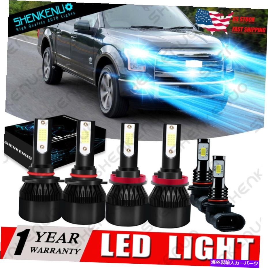 フォグライト Ford F-150 2015 2016-2019 8000KコブLEDヘッドライトフォグ電球コンボキット For Ford F-150 2015 2016-2019 8000K COB LED Headlight Fog Light Bulbs Combo Kit【並行輸入品】