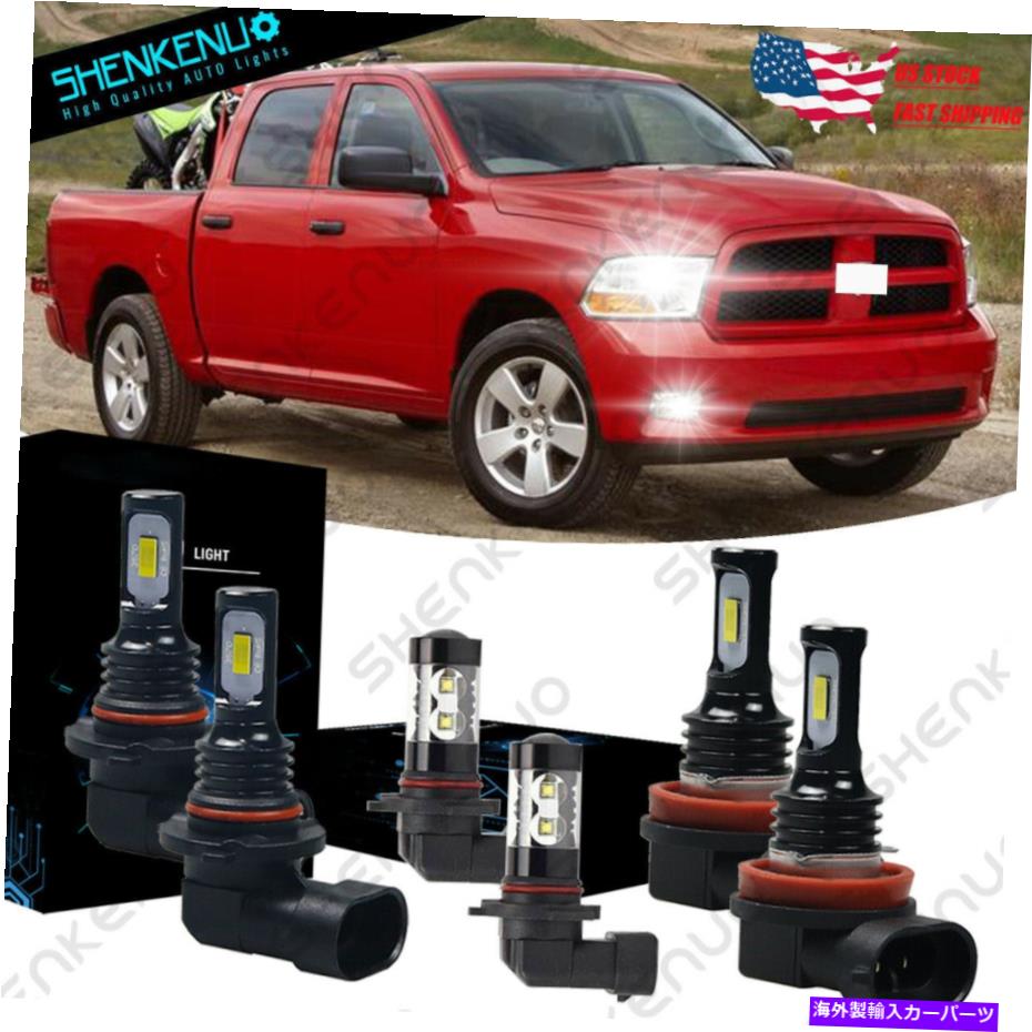 フォグライト Dodge Ram 1500 2010-2012 6000KホワイトコンボLEDヘッドライト+フォグ電池バルブHKB For Dodge Ram 1500 2010-2012 6000K White Combo LED Headlight+Fog Light Bulb HKB【並行輸入品】