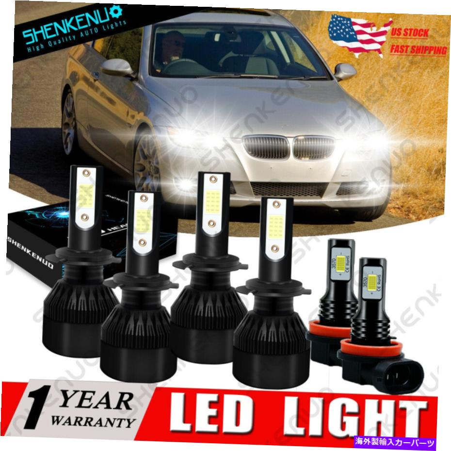 フォグライト BMW 328I 325XI 330XI 2002-2006コンボ6000KコブLEDヘッドライト+フォグ電池 For BMW 328i 325xi 330xi 2002-2006 Combo 6000K COB LED Headlight+Fog Light Bulbs【並行輸入品】